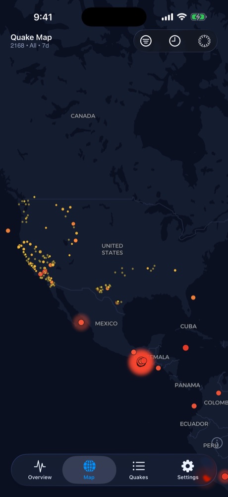 Rumble world map of live earthquakes with a magnitude timelapse